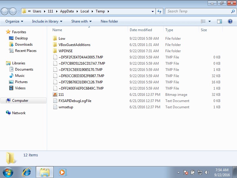 windows 7 delete temp files